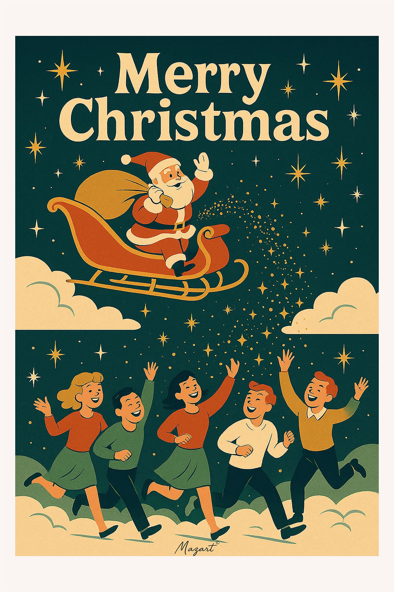 Merry Christmas Retro Poster