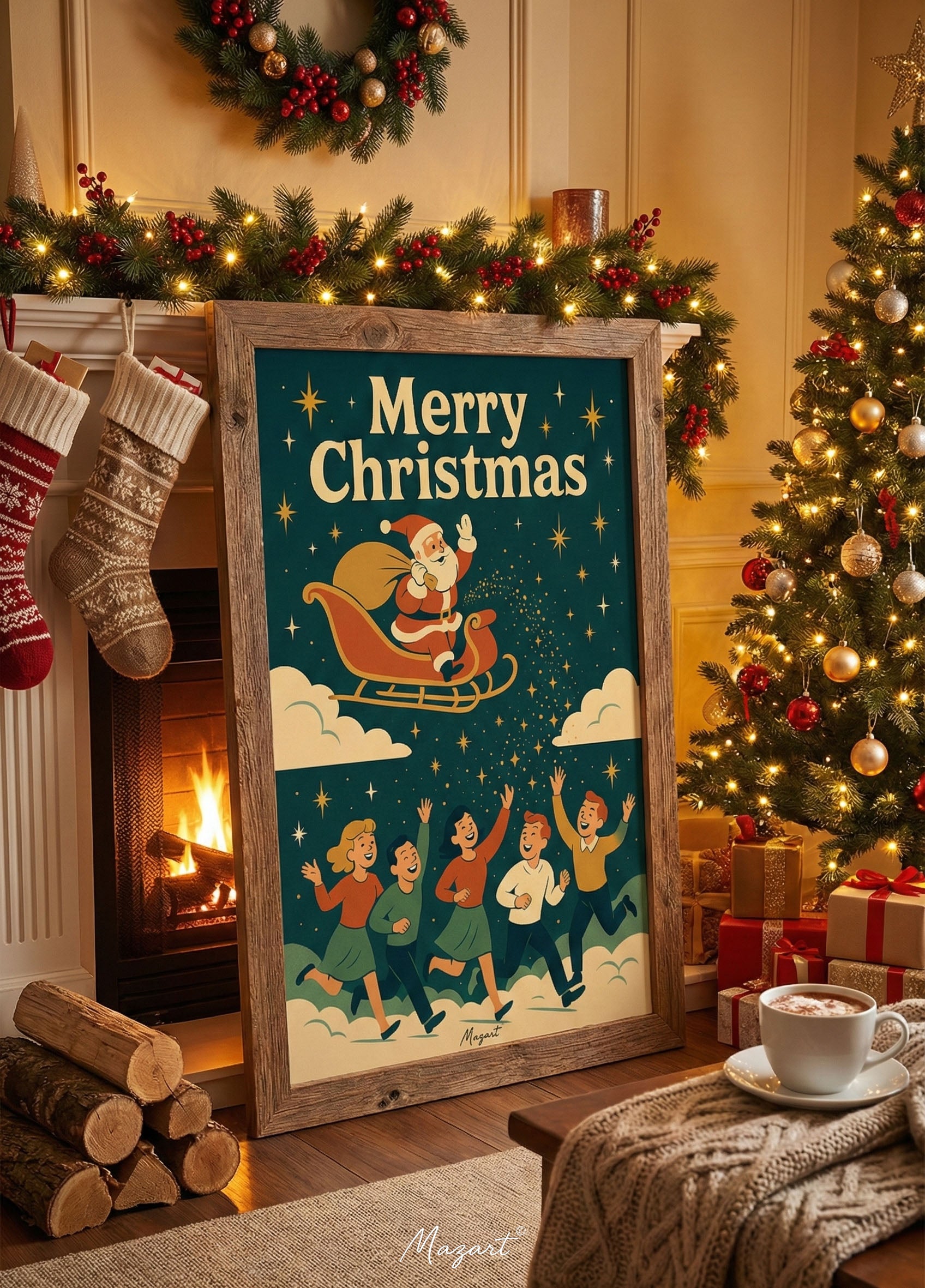 Merry Christmas Retro Poster